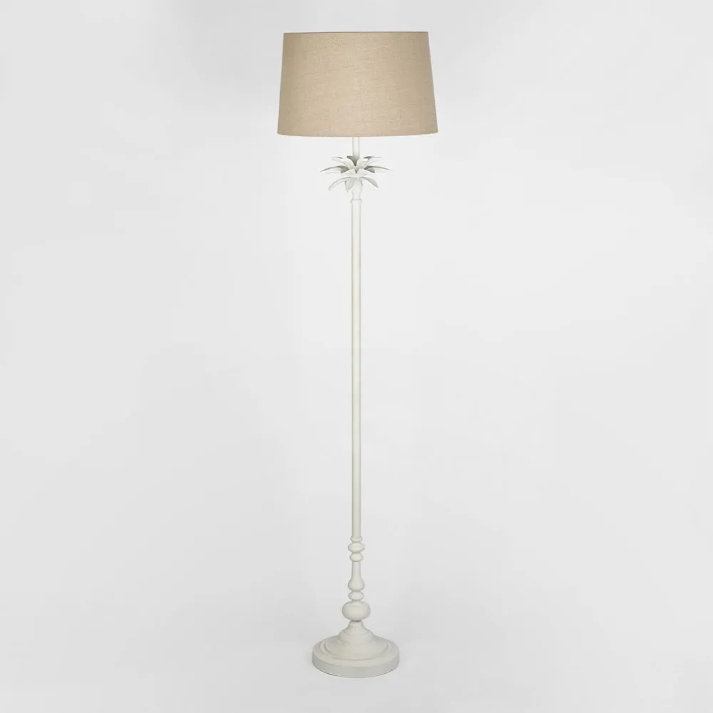 TCD Country Palm Floor Lamp Base, White