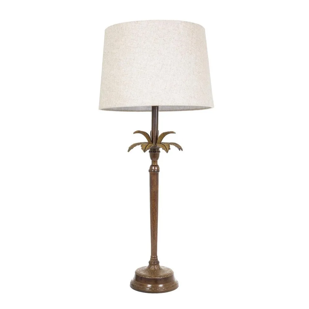 TCD Country Palm Lamp Base, Brown