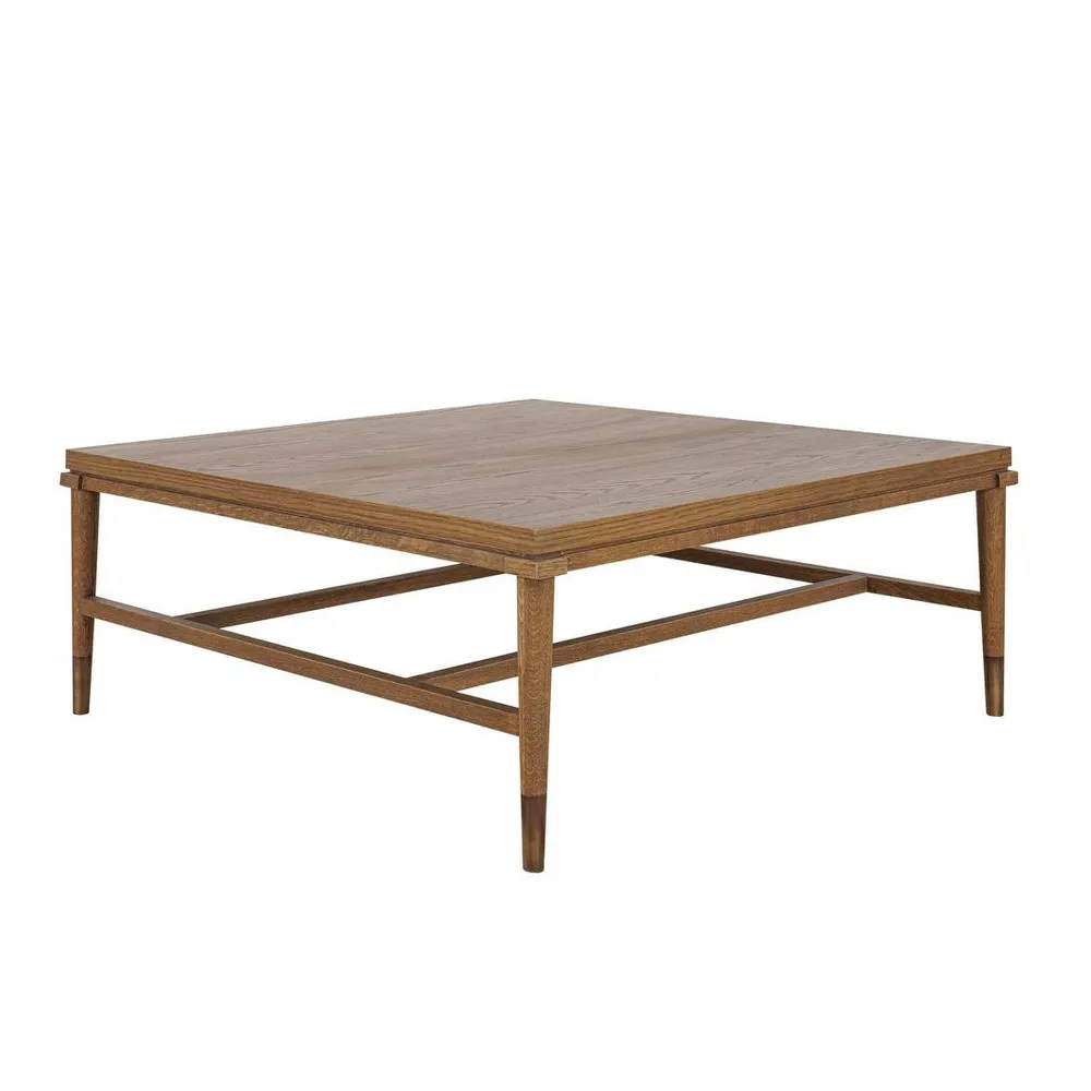 TCD Rinata Natural Oak Coffee Table with Brass Legs