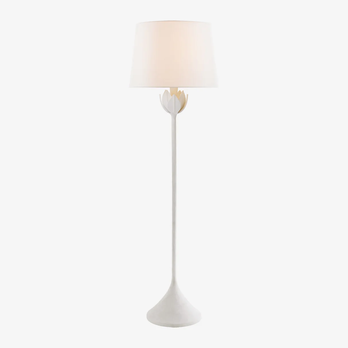 Alberto Floor lamp, Plaster with Linen Shade