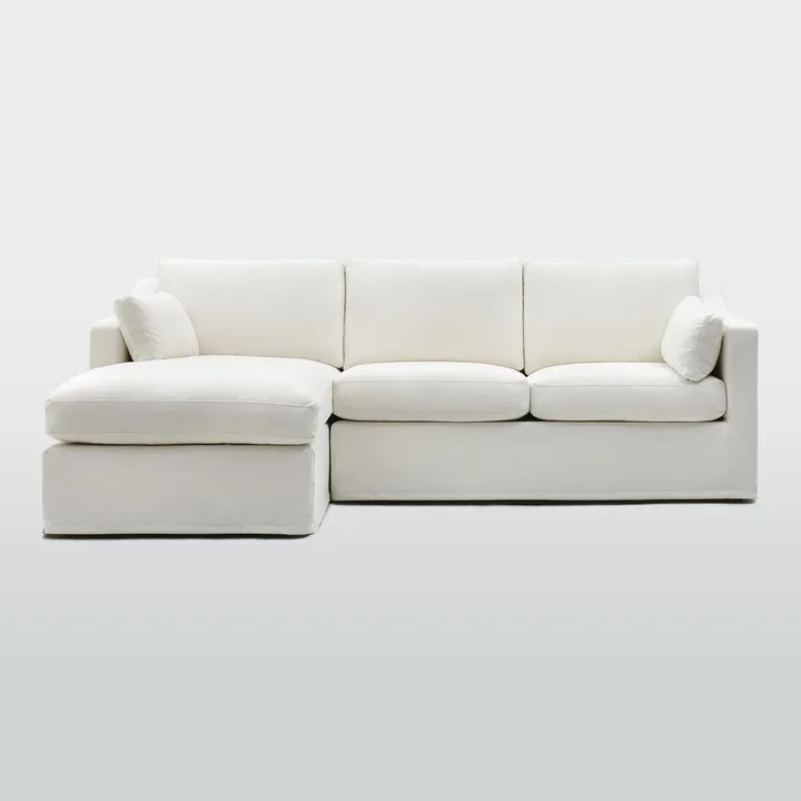 TCD Clover Hill Chaise Sofa, 3 Seater Ivory