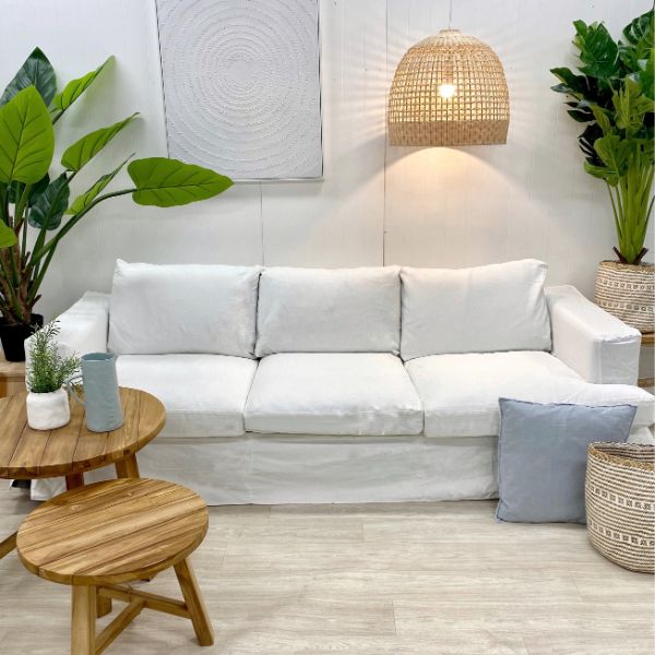 Newport Sofa, White Cotton
