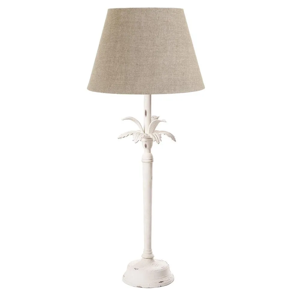 TCD Country Palm Lamp Base, White