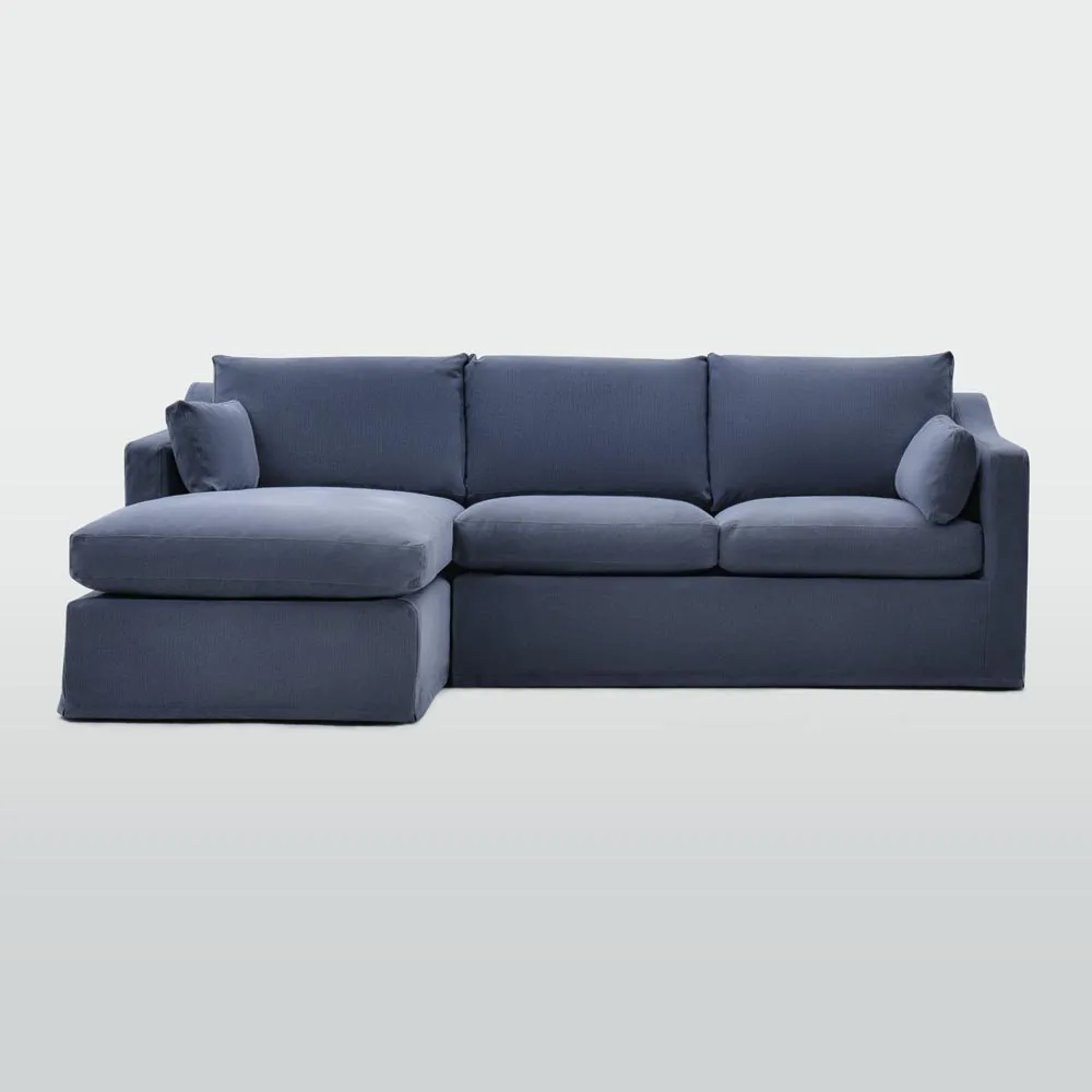 TCD Clover Hill Chaise Sofa, 3 Seater Navy