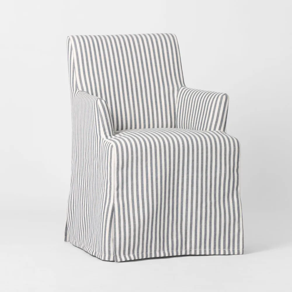 TCD Provence Dining Chair with Arms, Blue Stripe
